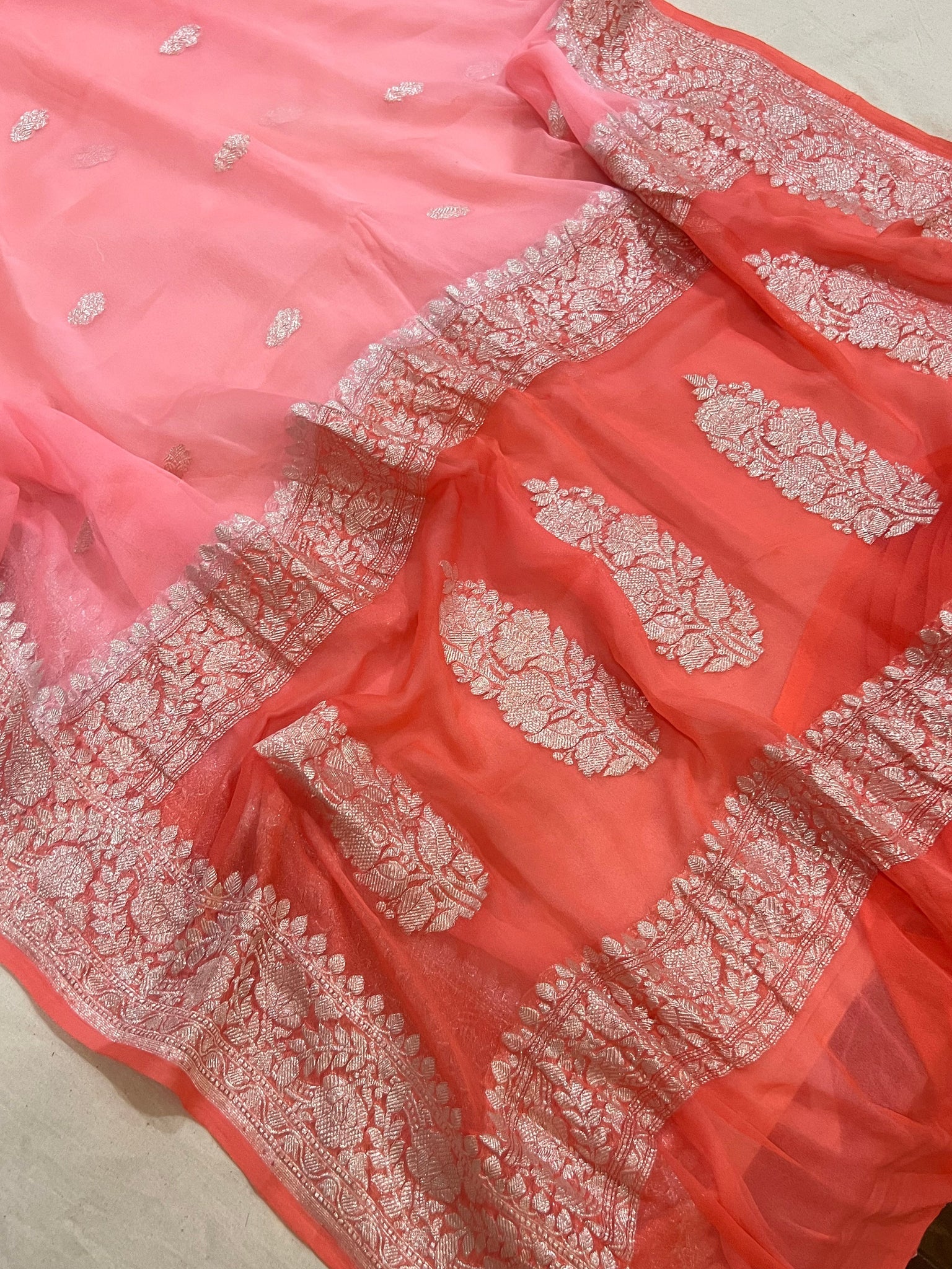 Peach Color Banarasi Silk Festive Wear Woven Saree - Hirpara House - 3748204